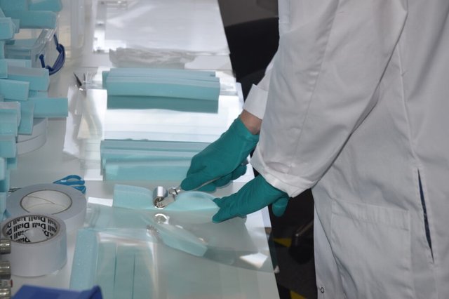 Volunteers assembling 3D-printed face shields